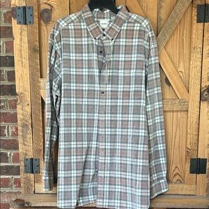 Men's ROWM Plaid Button-Down Shirt - Brown and Gray